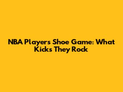 NBA Players' Shoe Game: What Kicks They Rock