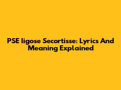 PSE Iigose Secortisse: Lyrics And Meaning Explained